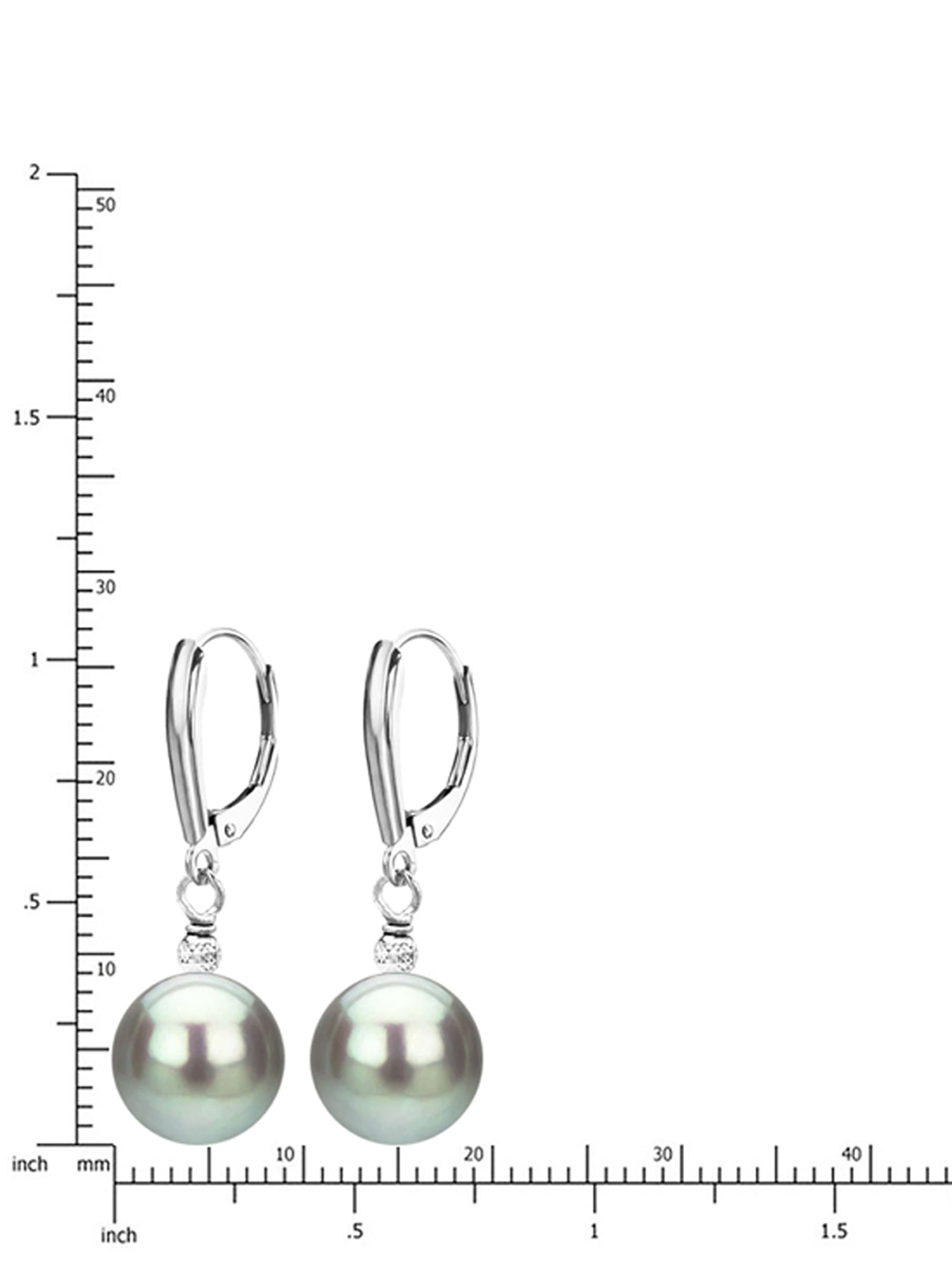ADDURN Sterling Silver Gray Freshwater Pearl with Pyramid Beads/Shield Lever Back Earring