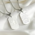 thumbnail image 5 of APSVO Silver Dog Tag Cross Necklaces for Men Boys to My Brother Gifts from Sister Brother American Flag Pendant Chain Religious Birthday Graduation Fathers Day Jewelry Gifts Teen Him Adults Male Kids, 5 of 7