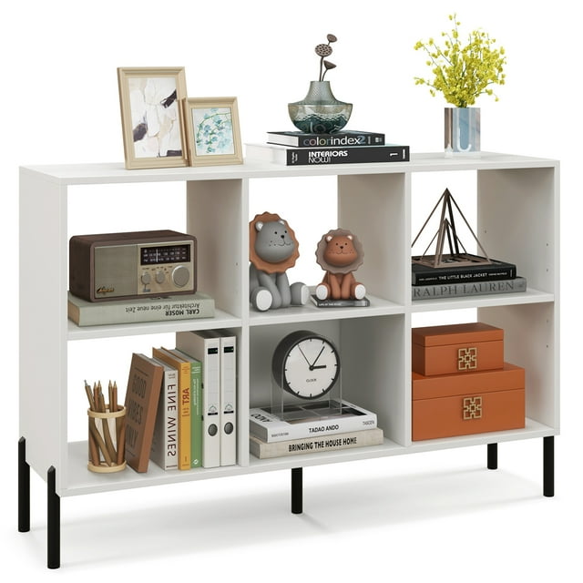 Costway 6 Cube Storage Shelf Organizer Bedroom Bookcase Square Cubby Cabinet White