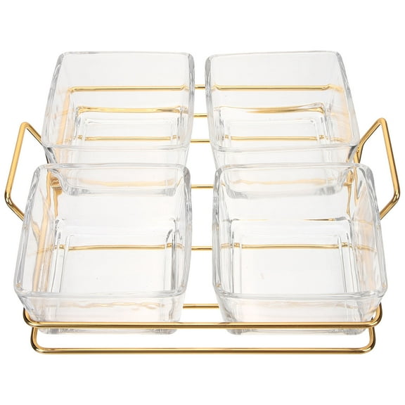 PBPBOX Dry Nuts Tray Snack Tray Golden Glass 1 Set