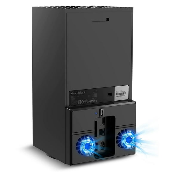 USB Cooling Fan Fit for Xbox Series X Console, TSV Vertical External Cooler, Ultra-quiet Fast Cooling System with Dual Fans and 2.0 USB Port