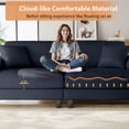 thumbnail image 5 of 83" Couch Premium PU Leather Sofa, Deep Seat Oversized Loveseat for Living Room (Includes 2 Pillows), Navy, 5 of 8
