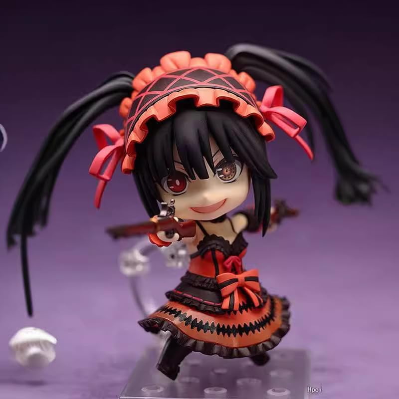 New Kurumi Figure, Fighting Movale Q Version Tokisaki Kurumi Movable Action Figure 10cm/3.9inch Anime Model PVC Character Statue Collection Gift