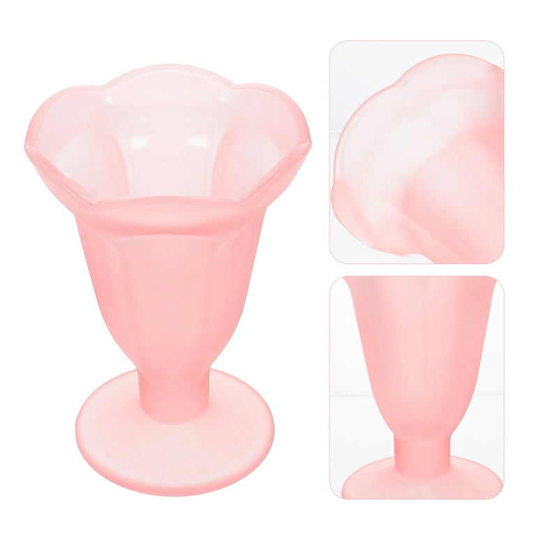 NUOLUX Vintage Frosted Glass Cup Colored Dessert Cup Milkshake Cup Ice  Cream Cup