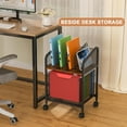 thumbnail image 6 of Rolling File Cabinet with Adjustable Dividers, Mobile Filing Cabinet with Storage Drawer on Lockable Wheels, Hanging File Organizer Beside Under Desk for Office, Home（Patent Pending）, 6 of 8