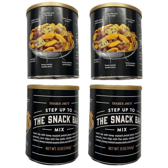 4-Pack Trader Joe’s Step Up to the Snack Bar Mix – 12 oz Bags – Savory Snack Blend with Honey Roasted Peanuts, Corn Chips, Pretzels & Cheddar Crackers