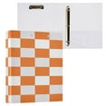 thumbnail image 3 of 3 Ring Binder 1.5 inch Round Rings with Interior Pockets Binders Organizer Office School 1Pack Orange Checkerboard, 3 of 10