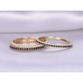 thumbnail image 2 of 1.00 Carat 3 Wedding rings set Black and White Moissanite Diamonds wedding ring Solid 10k Rose gold, 2 of 9