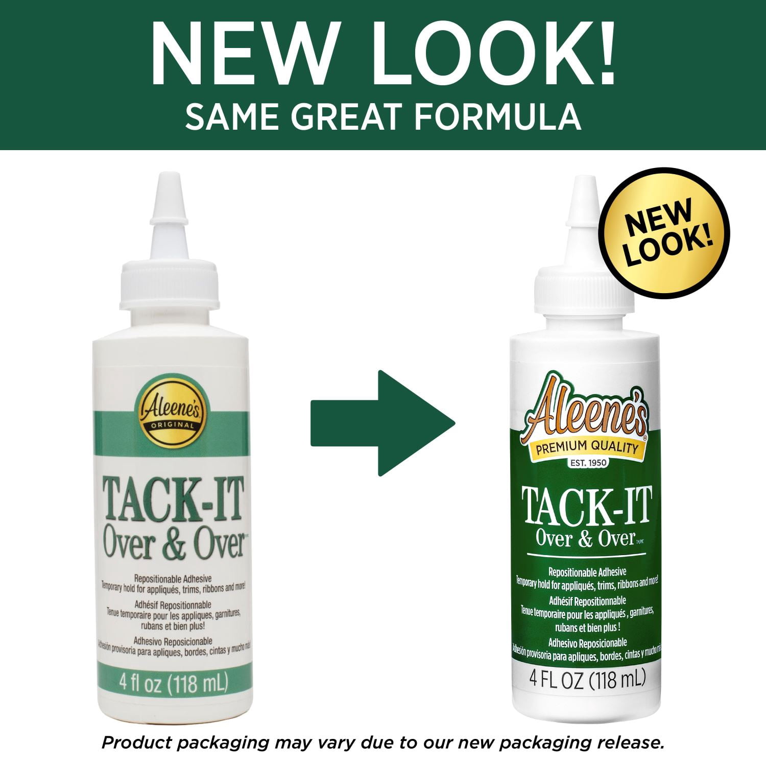 Aleene's Tack-It Over & Over Repositionable Adhesive, 4 fl. oz., Temporary Craft Glue For Fabric & More