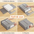 thumbnail image 2 of Organizador de ropa de cama de 4 unidades cajas de almacenamiento plegables organizador de armario de tela con tapas ventana transparente y etiqueta p, 2 of 7