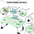 thumbnail image 3 of VINAUO Lap Desk,Foldable Laptop Desk,Lap Tray with Storage Drawer,Food Tray for Bed,Couch,School Supplies Green, 3 of 8