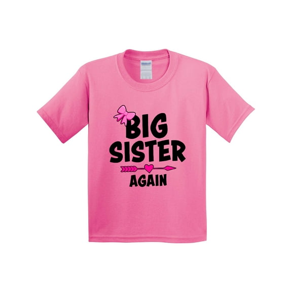 Inktastic Big Sister Again with Bow and Arrow Youth T-Shirt