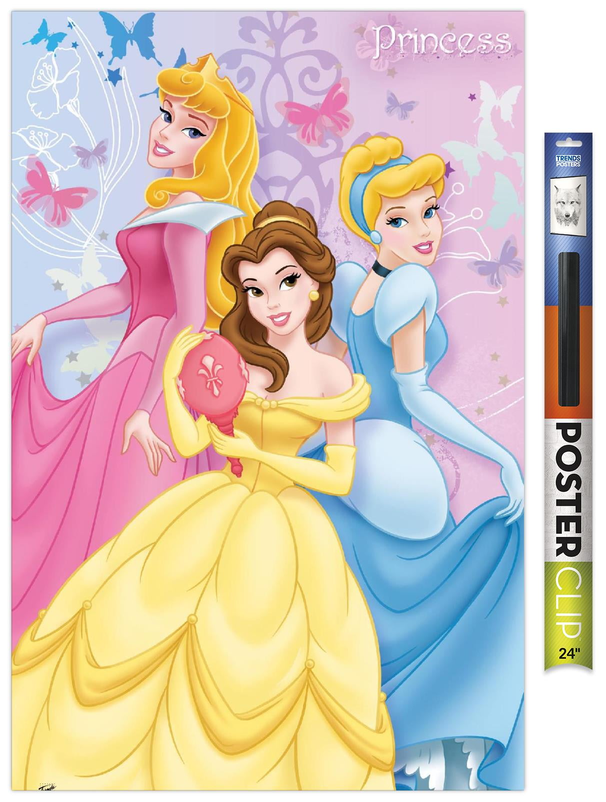 Disney Princess Butterfly Premium Poster and Poster Clip