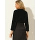 thumbnail image 5 of Abrigo de piel sintética Allegra K chaqueta corta sin cuello para mujer Negro L, 5 of 6