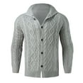 thumbnail image 4 of JTieacloth Casual Sweater Jackets Male Autumn And Winter Sweater Jacket Cardigan Button Solid Color Long Sleeve Standing Collar Jacquard Casual Sweater(Gray), 4 of 5