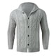 thumbnail image 2 of Gibobby Sueter hombre manga larga Suéter de punto con cuello de chal para hombre, con botones, de punto trenzado, ajuste holgado, con frente abierto, para invierno(Gris,G), 2 of 5