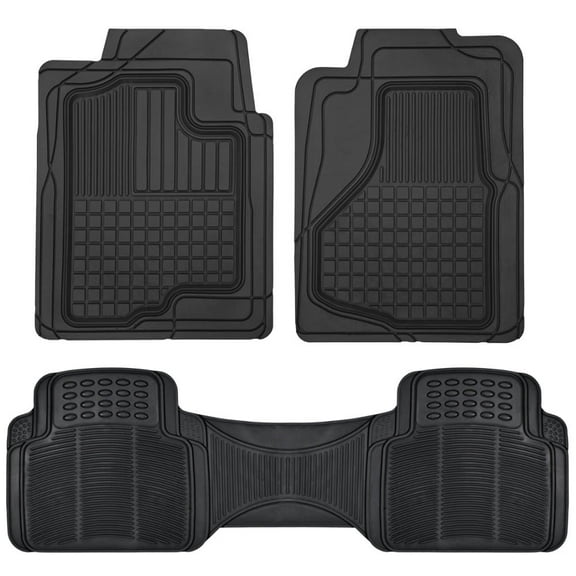 Motor Trend All Weather Semi-Custom Fit Heavy Duty Rubber Floor Mats for Auto Car Truck Van SUV (2 Front & Rear Liner)