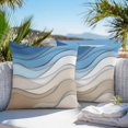 thumbnail image 5 of Waterproof Throw Pillow Covers Set of 2, 18x18 Inch Blue Brown Decorative Pillowcases Outdoor Pillow Slip Cushion Covers Set for Couch Tent Gradient Geometric White Water Stripes Modern, 5 of 7