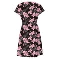 thumbnail image 6 of Tnhcen Women's Summer Deep V Neck Floral Print Dress Ruched Waist Short Sleeve 4 - Way Stretch Bodycon Dress for Women Size S - 2XL Casual Beach Party Vacation Dress, 6 of 6