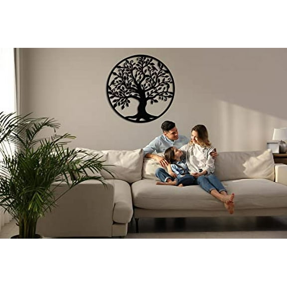 DEKADRON Metal Wall Art - Tree of Life - Family Tree Metal Wall Decor Home Office Decoration Bedroom Living Room Décor (17" W x 18" H/44x46cm)