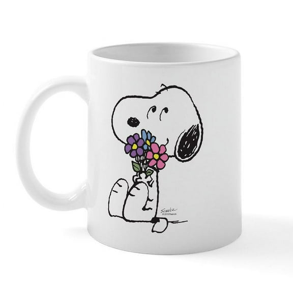 CafePress - Springtime Snoopy Mug - 11 oz Ceramic Mug - Novelty Coffee Tea Cup