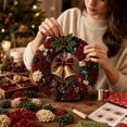thumbnail image 4 of 3D Fabric Poke Wreath DIY Kit, Bell Pattern Punch Art Craft Set, Beginner-Friendly Xmas Wall Hanging Decor for Front Door Window Home Party, 4 of 7