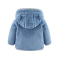 thumbnail image 4 of XinLfly Newborn Infant Baby Boys Girls Solid Color Fleece Hooded Jacket Coat with Ears Warm Todder Kids Zipper Up Outwear Coat ,Light Blue,3-4T, 4 of 7