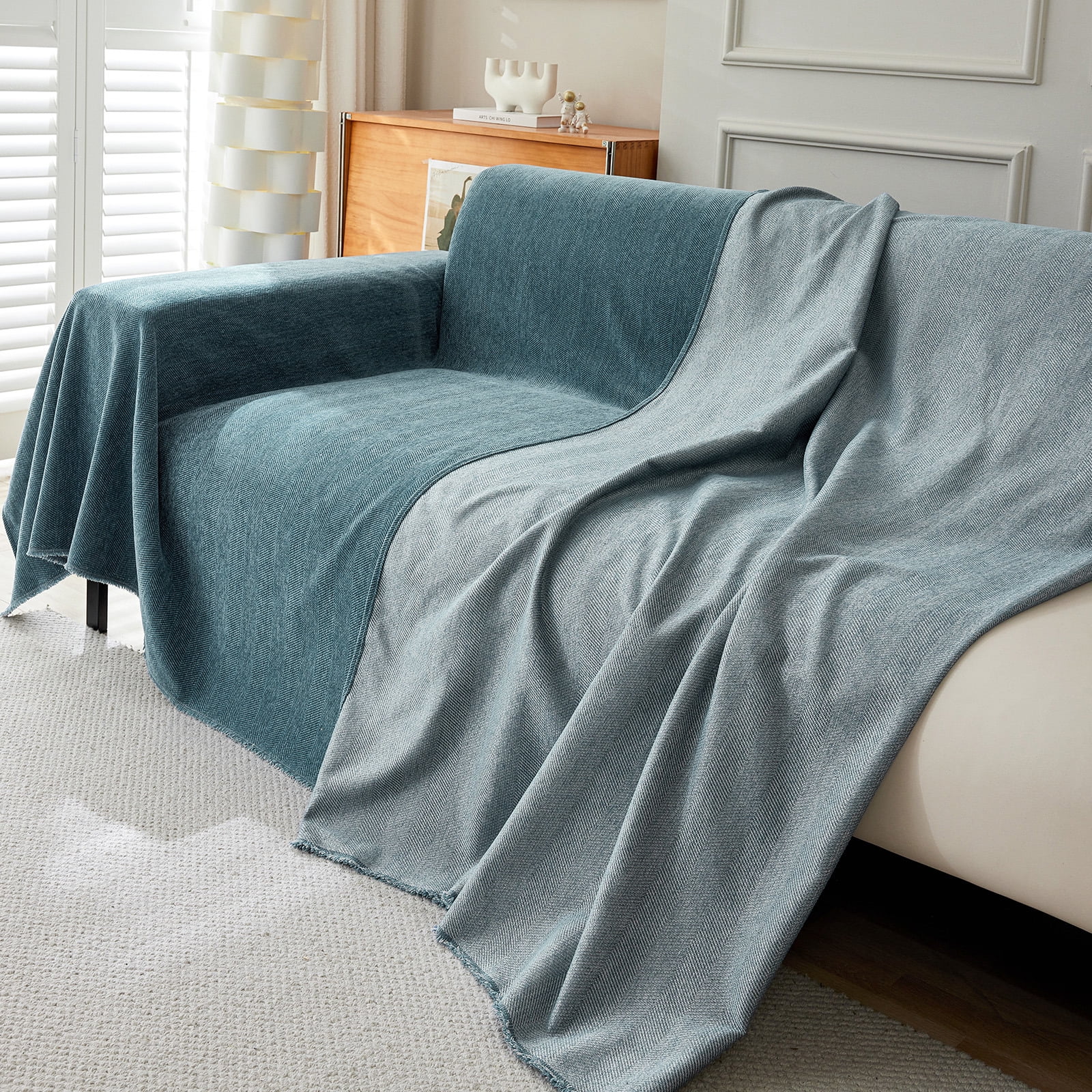 ANMINY Velvet Sofa Slipcover Stretch Couch Cover 1/2/3/4 Seater All-inclusive Protector