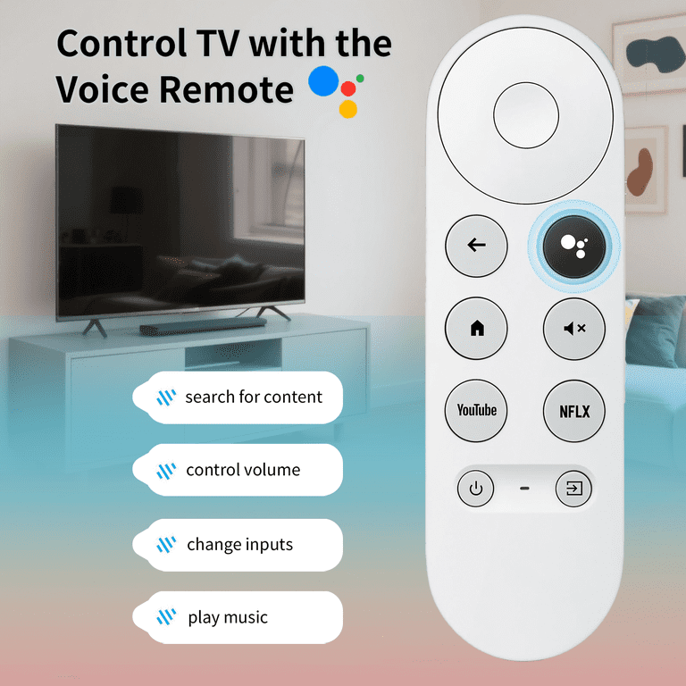 Gmatrix Replacement Voice Remote Control for Google Chromecast 4K
