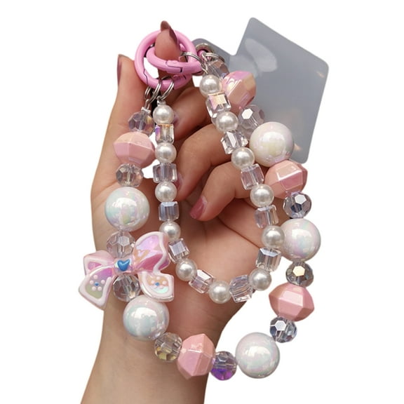 Trendy Handcrafted Phone Wrist Strap Beaded Nonslip Design Phone Lanyard Accessory Phone Hanging Ornament for Women