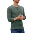 thumbnail image 4 of Iceglad Mens Fashion Casual Front Placket Basic Long Sleeve Henley T-Shirts, 4 of 9