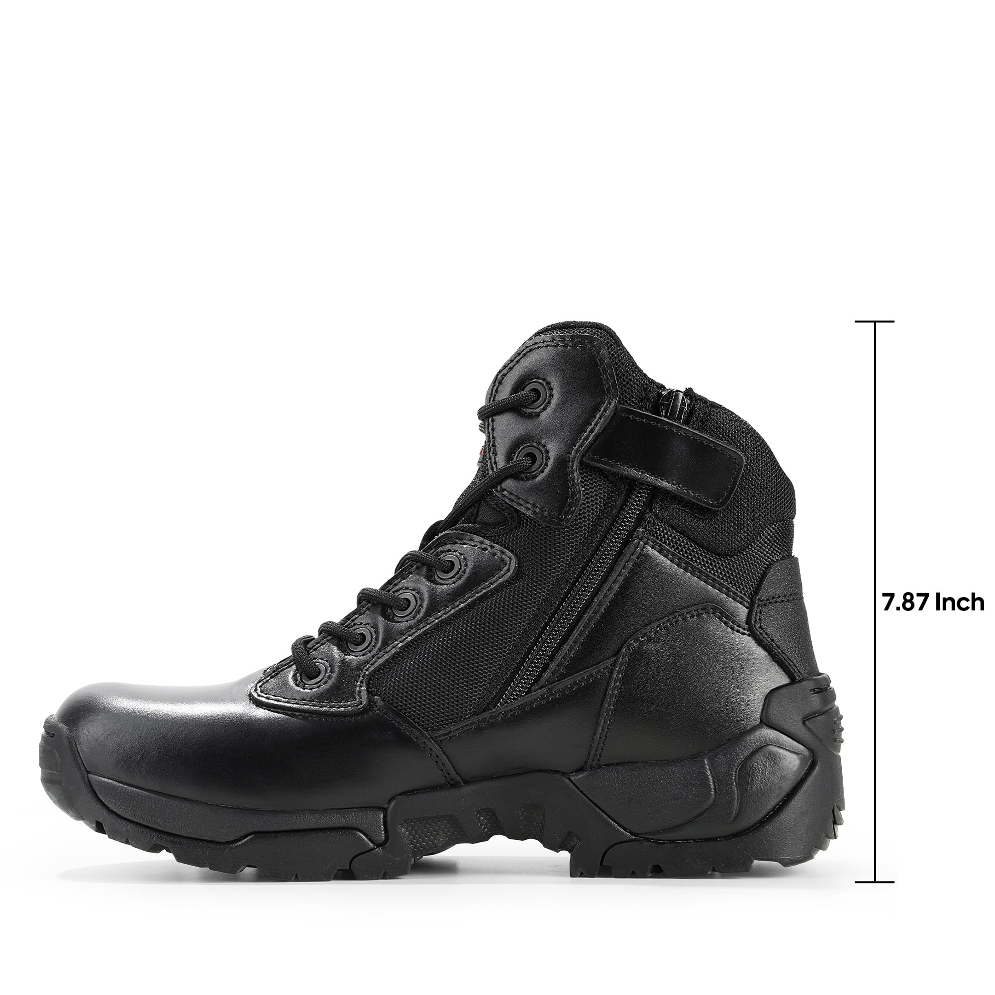 BURUDANI Men's Military Tactical Boots Motorcycle Ankle Boots Outdoor Combat Ankle Hiking Boots Shoes Black Size 9