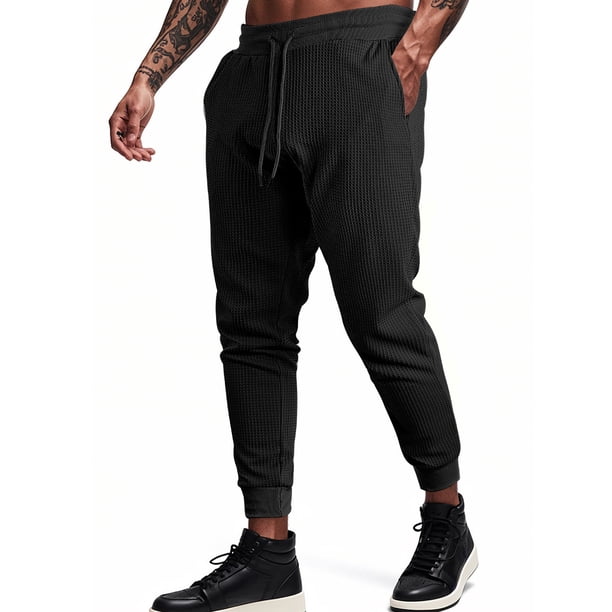 Pantalones largos de pana para hombre, informales, de moda, de color liso, con bolsillos, cordón y cintura elástica.