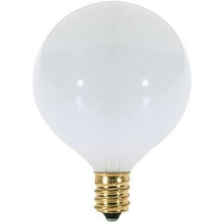 

NULQelly 25G16 1/2/W Incandescent Globe Light 25W E12 G16 1/2 Gloss White Bulb [Pack of 24]