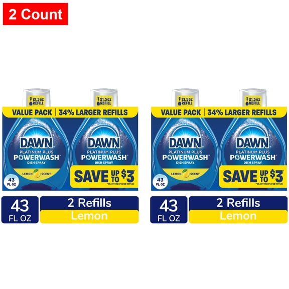 Dawn Powerwash Lemon Scent Spray Dish Soap 43 fl oz - 2 count