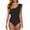 /c40Black123, variant on WEIGFI Womens Swimsuit One-Piece Elegant Solid Color Bathing Suit Flowy Ruffles One Shoulder Tummy Control Beachwear Comfort Party Swimwear,Black,L