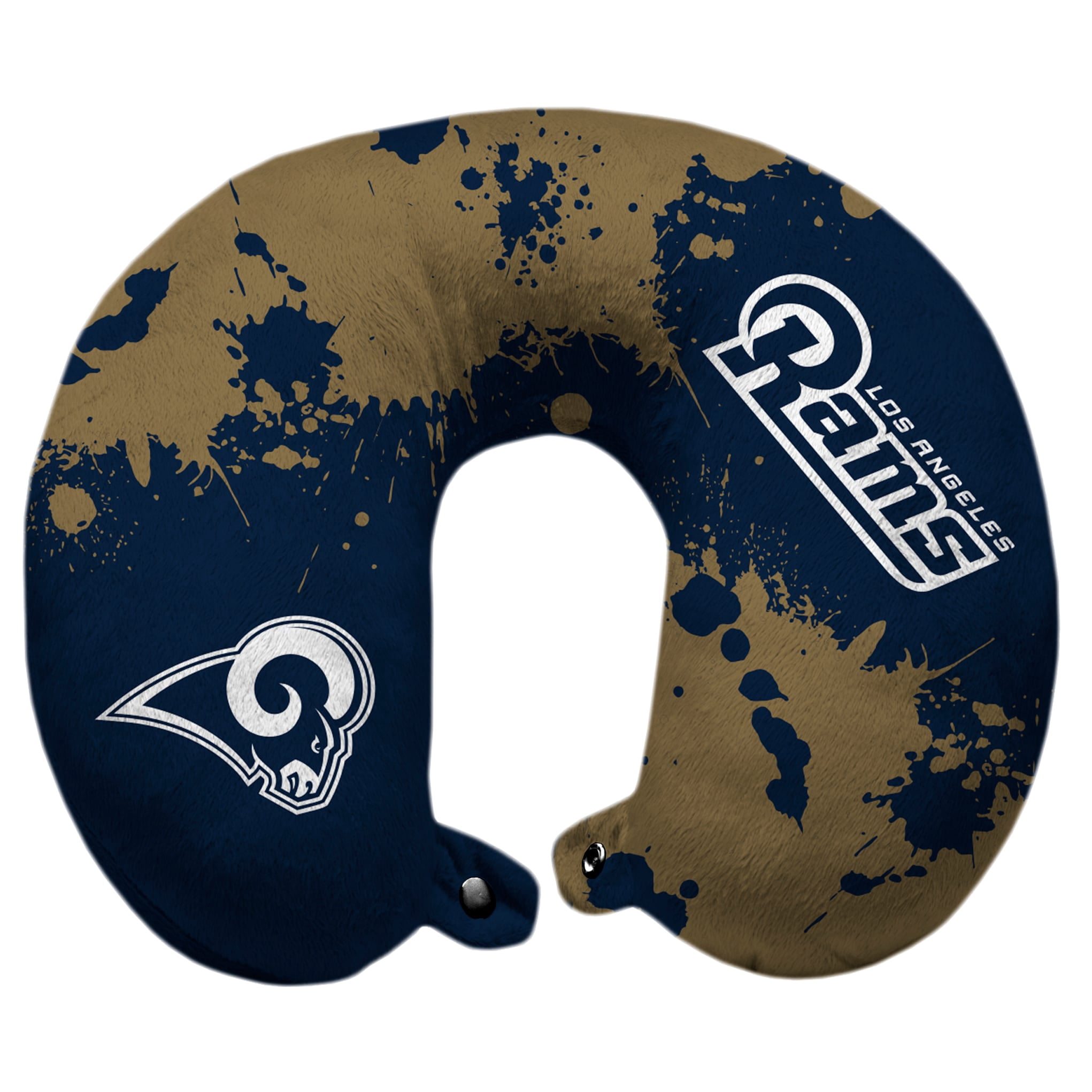 La Rams Splatter Los Angeles Rams Splatter Polyester Snap Closure Travel Pillow - Blue ...