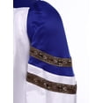 thumbnail image 7 of TiaoBug Men Color Block Clergy Church Robe Loose Fit Long Sleeve Graduation Maxi Gown Blue 3XL, 7 of 7