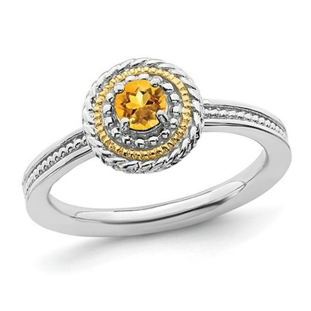 1/4 Carat (ctw) Citrine Solitaire Ring in Sterling Silver