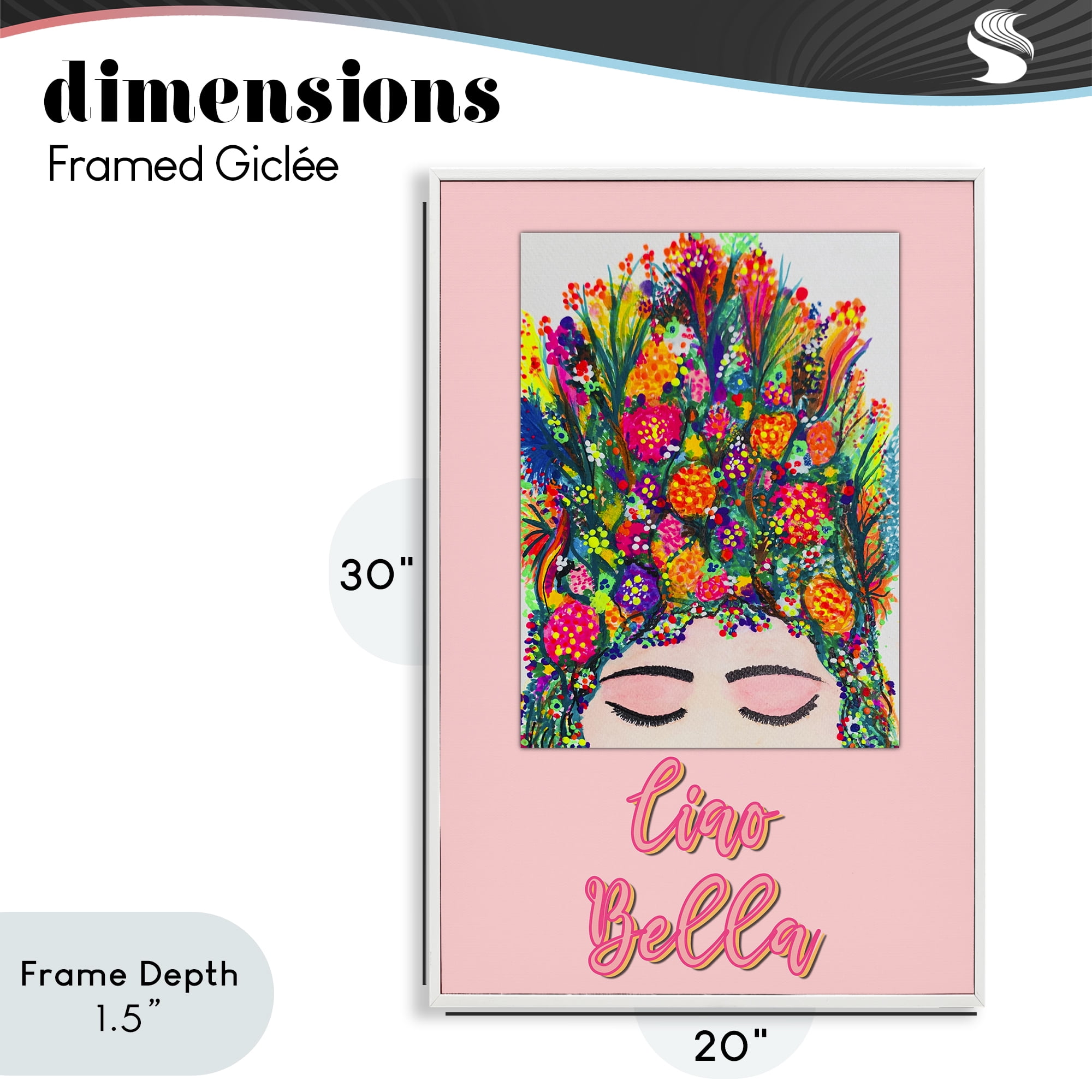 Stupell Industries Ciao Bella Floral Woman White Framed Giclee Art, design by Pooja Dave