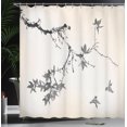 thumbnail image 3 of Ambesonne Japanese Shower Curtain, Sakura Tree Romantic Art, 69"Wx75"L, Taupe Grey, 3 of 4