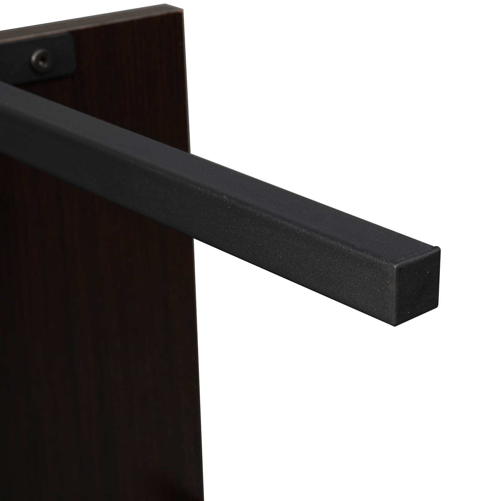 5-Shelf Ladder Bookcase with Metal Frame, Industrial 5-Tier Modern Wood Ladder Shelf Wood Shelves, Dark Walnut