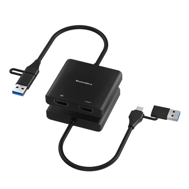 Convertidor Dual Compatible con HDMI, Cable de Audio y vídeo 4K 30Hz para tableta, portátil, PC y TV