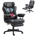 thumbnail image 2 of HOMCOM 400LBS Massage Executive Office Chair, Big and Tall Office Chair with Footrest, Lumbar Support and Reclining Function, Black, 2 of 9
