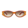 thumbnail image 2 of Womens Jewel Rhinestone Oval Glitter Concave Mid Temple Sunglasses Orange Fuchsia - Brown, 2 of 4