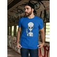 thumbnail image 2 of Aliens Peace Sign T-Shirt Men -Image by Shutterstock, Male 3X-Large, 2 of 4