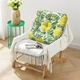 thumbnail image 2 of Sunny Lemon Meditation Cushion&nbsp;- 22x22 Inch Large Floor Pillow, Dutch Velvet, Happy Yellow Citrus Print for Lounge, 2 of 6