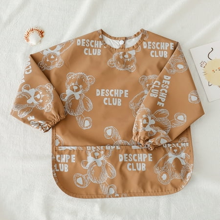 

DDWD Danish children‘s waterproof anti-clothing eating bib ultra-soft PU waterproof bib baby complementary overalls anti-dirty feeding