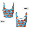 thumbnail image 5 of Lsque Cartoon Watermelon Printed Women'S Sports Bra, Compression, Moisture Wicking, High-Impact Sports Bra For Women,Supportive sports bra-X-Large, 5 of 9
