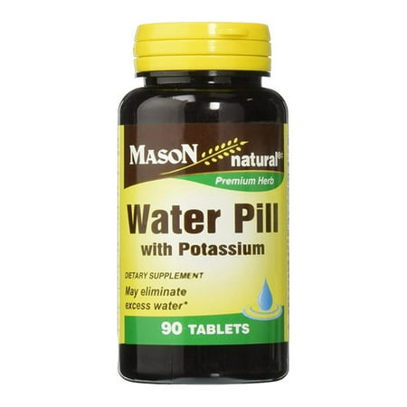 Mason Naturals Herbal Diuretic Water Pill With Potassium Supplement Tablets, 90